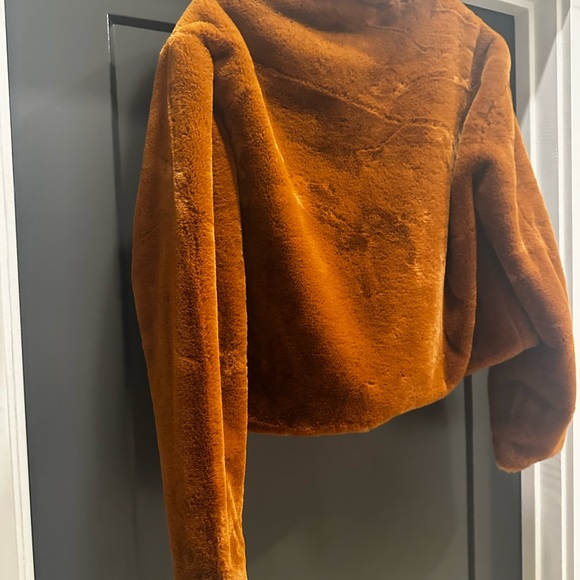 Burnt Orange Faux Fur Jacket - Picture 6 of 8